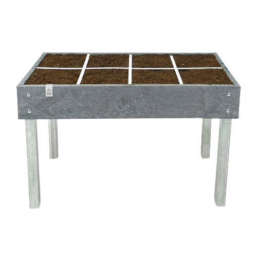 Moestuintafel op poten met 8 vakken 1