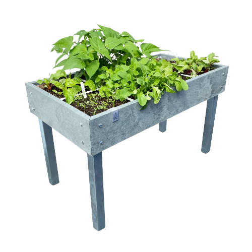 Moestuintafel op poten met 8 vakken